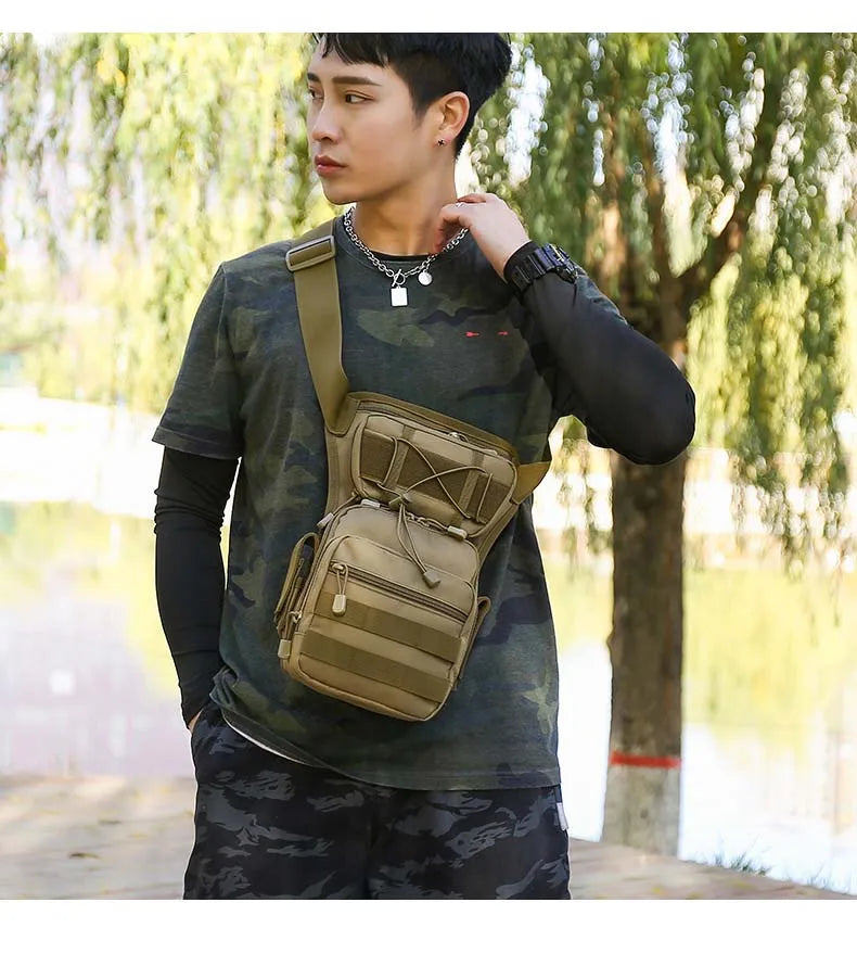 Nylon tactical leg bag waist utility belt with molle system - product image