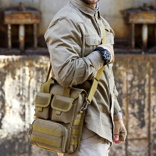Nylon tactical messenger waterproof crossbody shoulder bag for men - product image