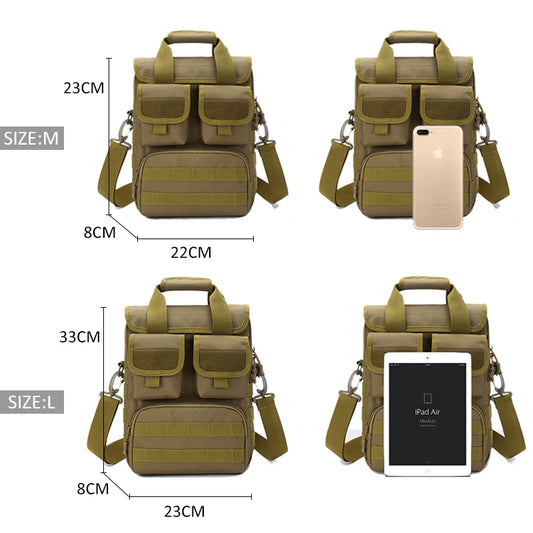 Nylon tactical messenger waterproof crossbody shoulder bag for men - product image