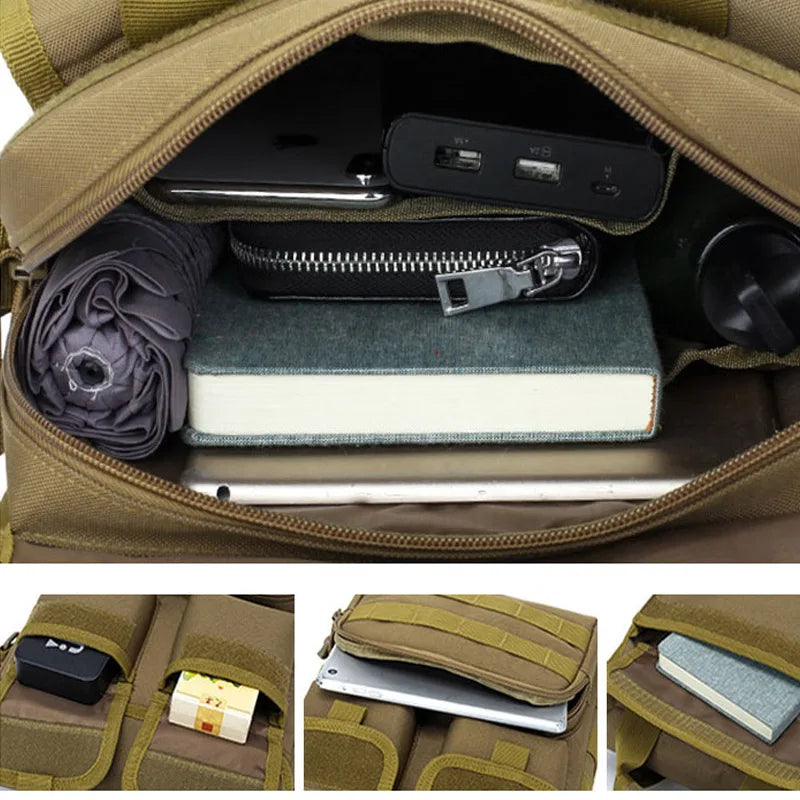 Nylon tactical messenger waterproof crossbody shoulder bag for men - product image