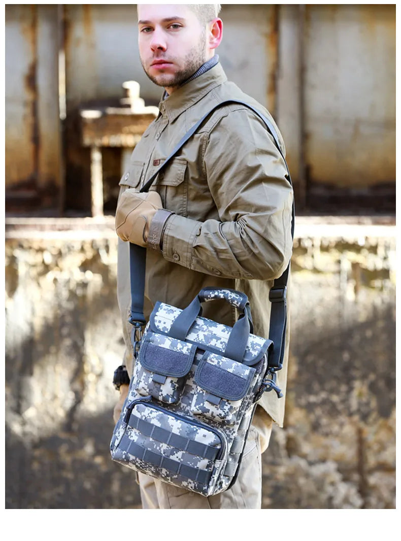 Nylon tactical messenger waterproof crossbody shoulder bag for men - product image
