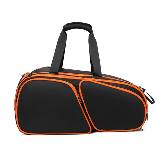 Nylon tennis badminton racket backpack with shoe compartment and multi pockets - product image