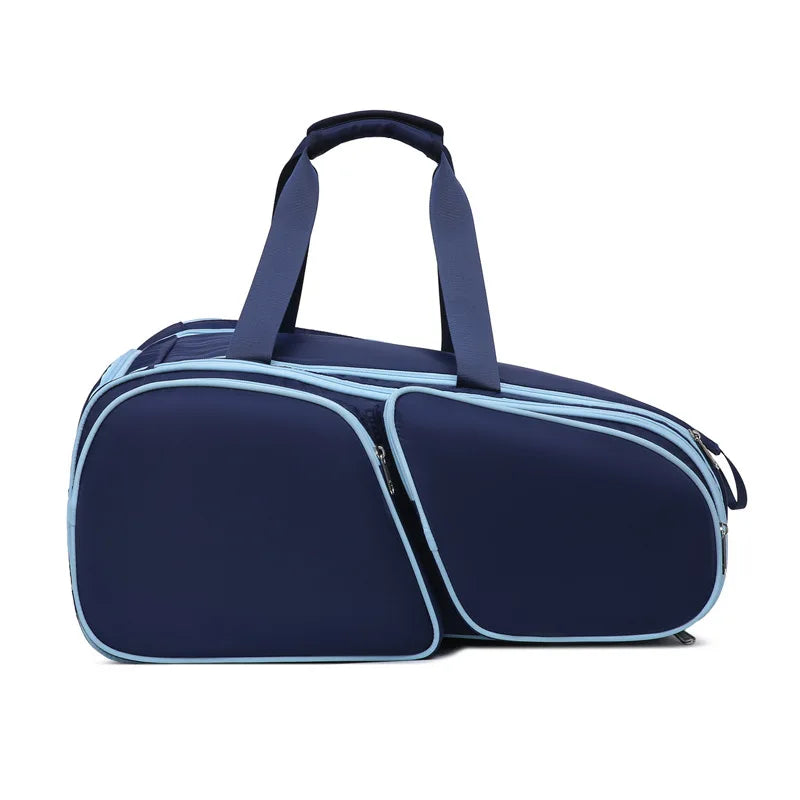 Nylon tennis badminton racket backpack with shoe compartment and multi pockets - product image
