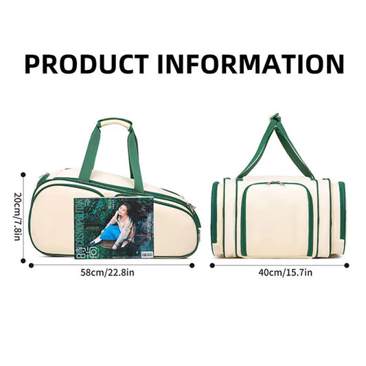 Nylon tennis badminton racket backpack with shoe compartment and multi pockets - product image