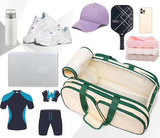 Nylon tennis badminton racket backpack with shoe compartment and multi pockets - product image