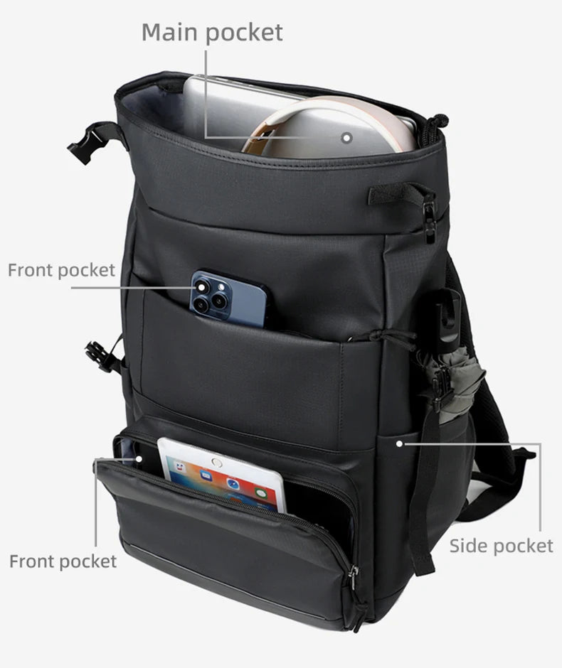 Nylon travel climbing backpack large capacity multi-layer laptop slots - product image