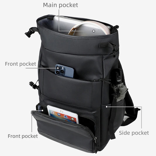 Nylon travel climbing backpack large capacity multi-layer laptop slots - product image