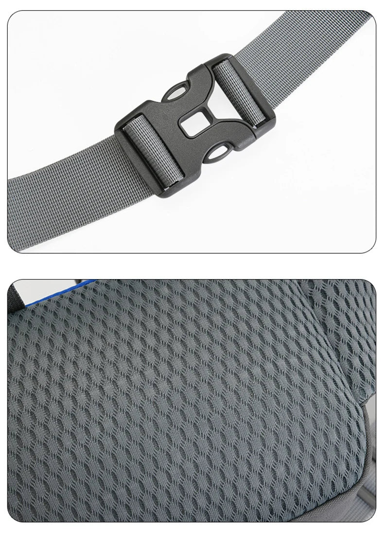 Nylon water bottle waist bag with multi-compartment and reflective strip - product image