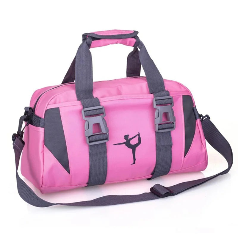 Nylon yoga mat bag with wet dry separation and shoe pocket - product image