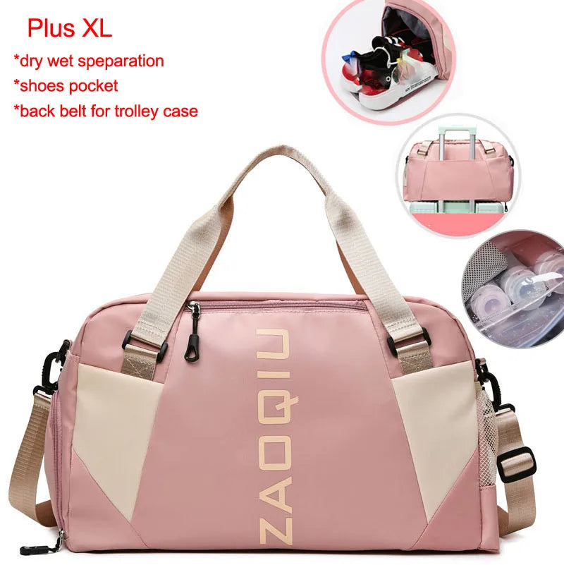 Nylon yoga mat bag with wet dry separation and shoe pocket - product image
