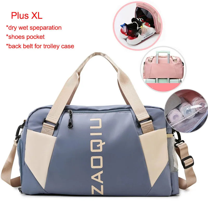 Nylon yoga mat bag with wet dry separation and shoe pocket - product image