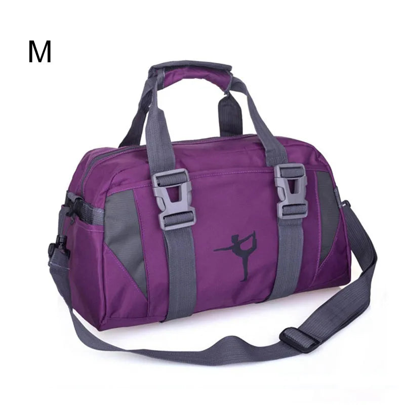 Nylon yoga mat bag with wet dry separation and shoe pocket - product image