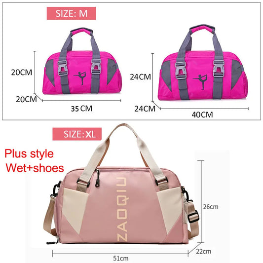 Nylon yoga mat bag with wet dry separation and shoe pocket - product image
