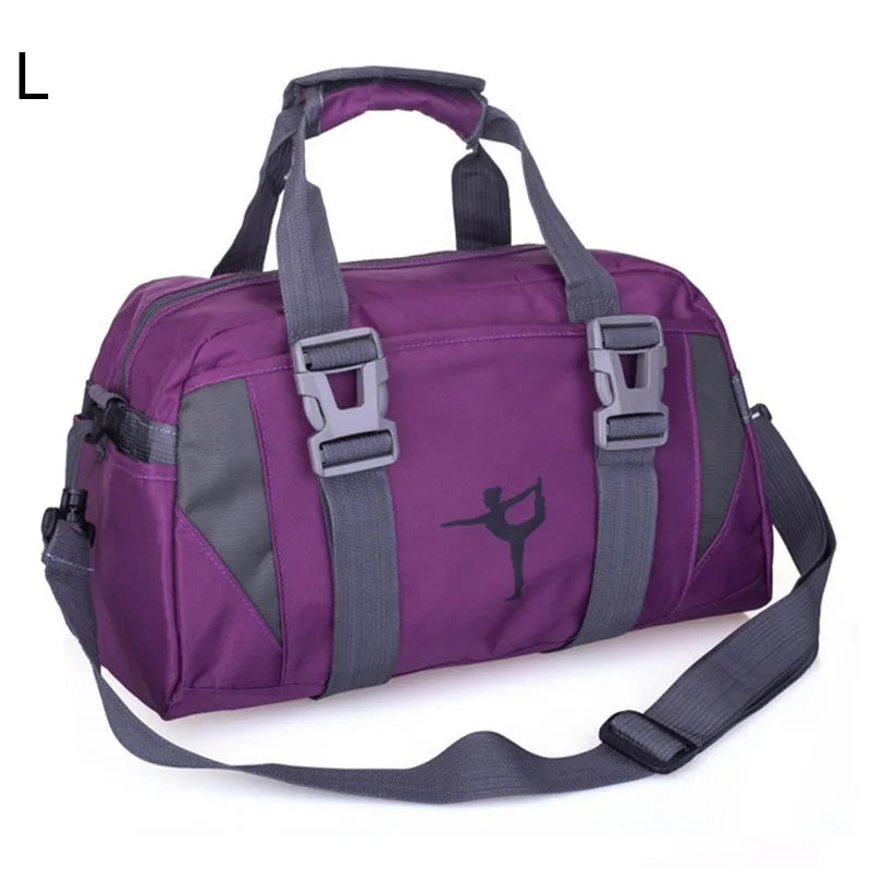 Nylon yoga mat bag with wet dry separation and shoe pocket - product image