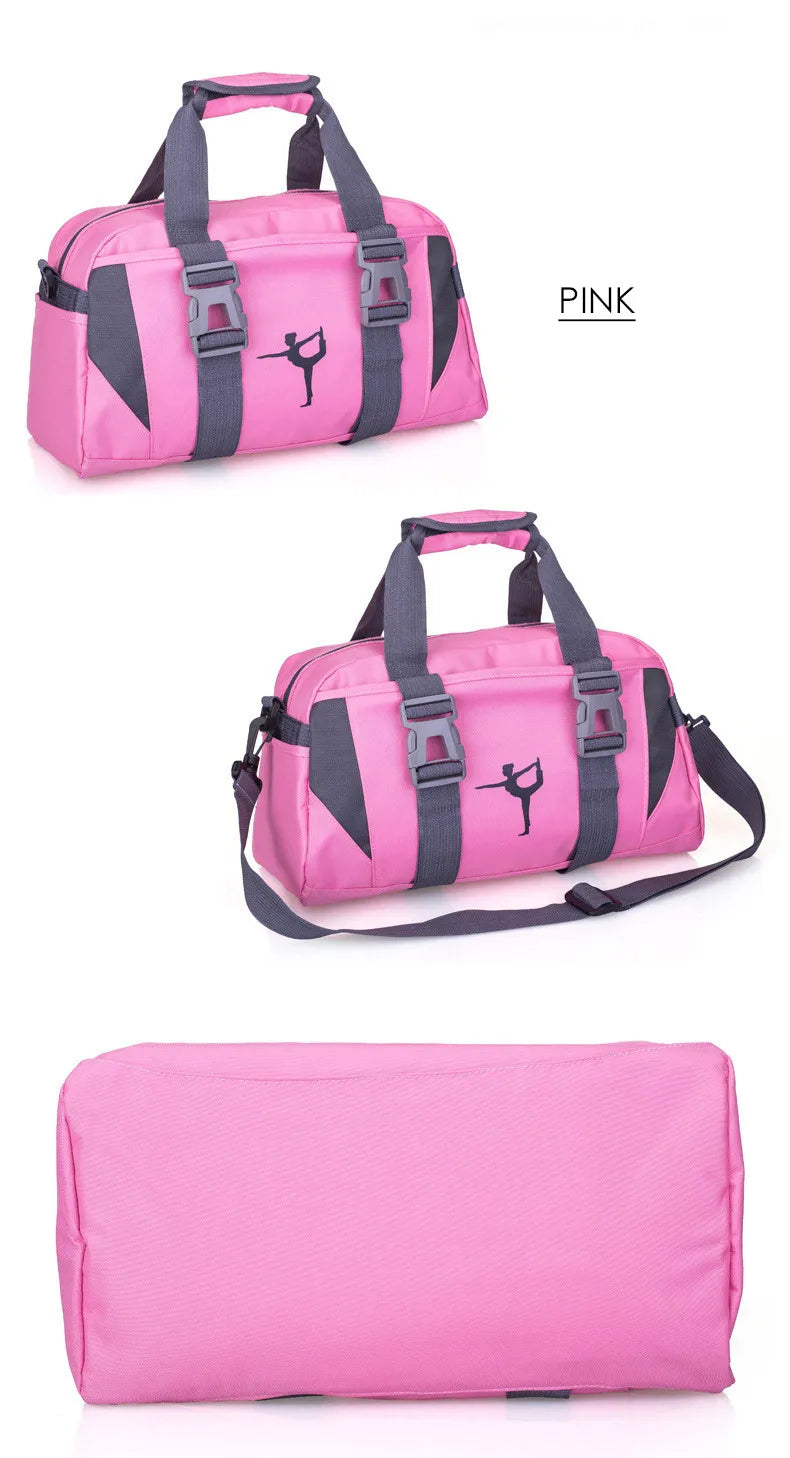Nylon yoga mat bag with wet dry separation and shoe pocket - product image