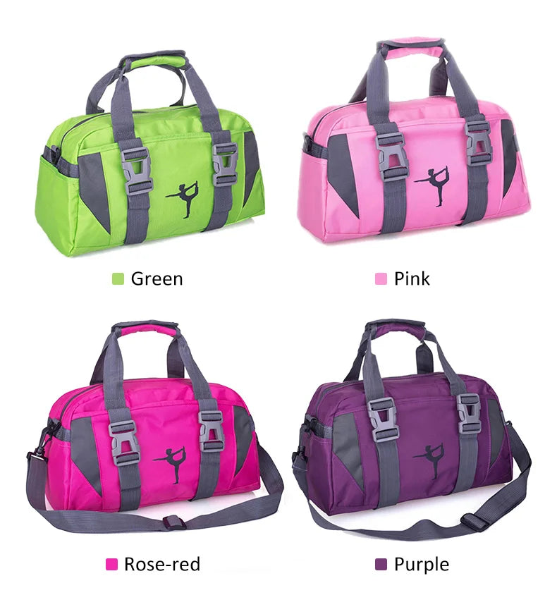 Nylon yoga mat bag with wet dry separation and shoe pocket - product image