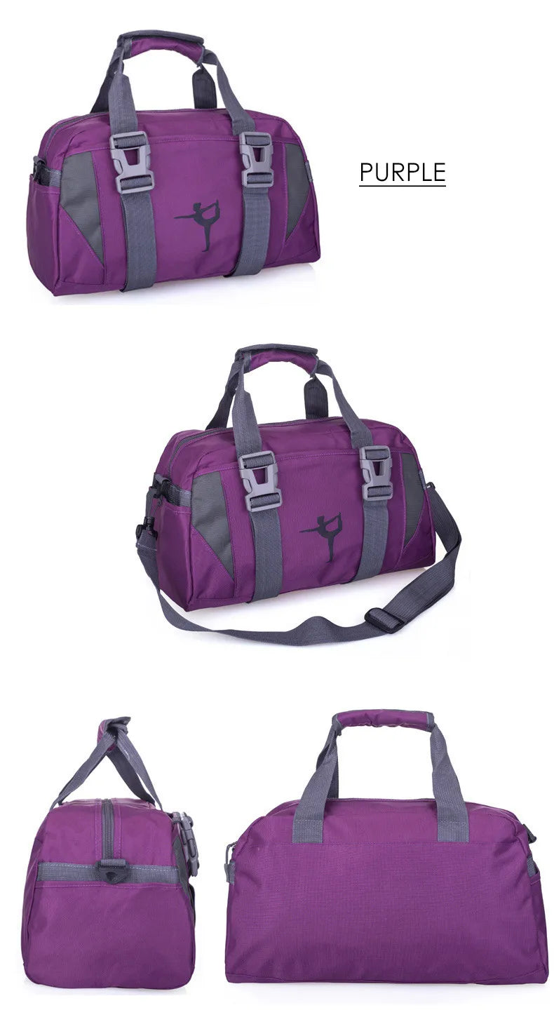 Nylon yoga mat bag with wet dry separation and shoe pocket - product image