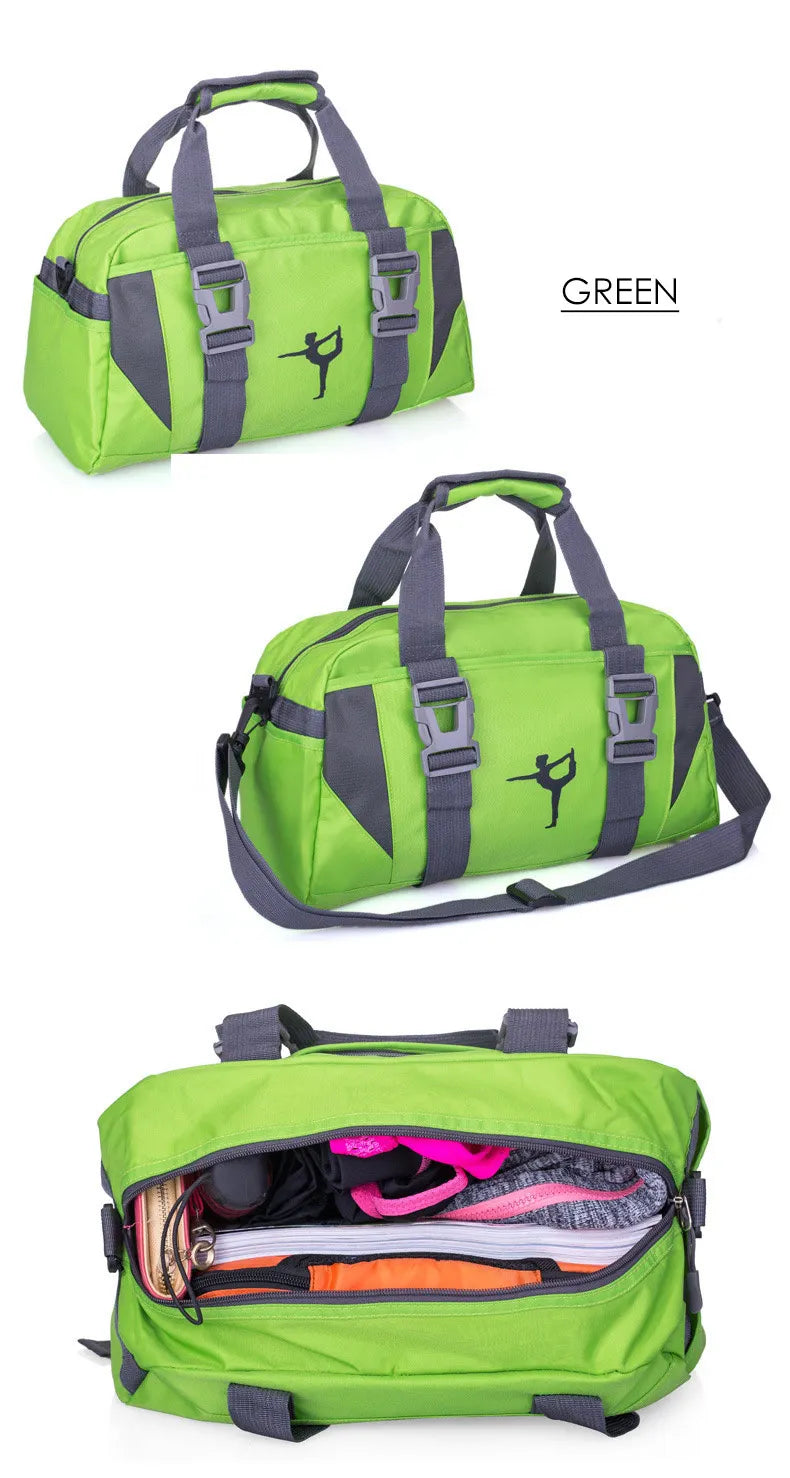 Nylon yoga mat bag with wet dry separation and shoe pocket - product image
