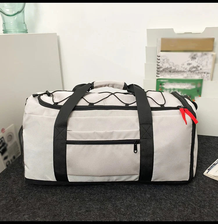 Nylon yoga travel gym backpack with dry wet shoes pocket and trolley sleeve - product image