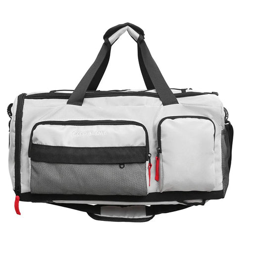 Nylon yoga travel gym backpack with dry wet shoes pocket and trolley sleeve - product image