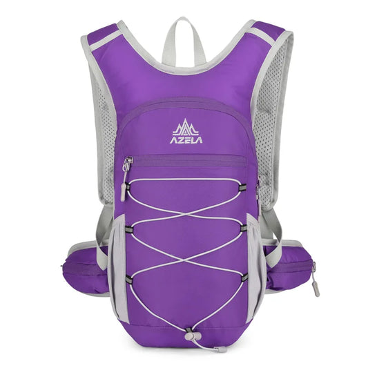 Outdoor climbing hydration backpack with reflective strip and waist pockets - product image