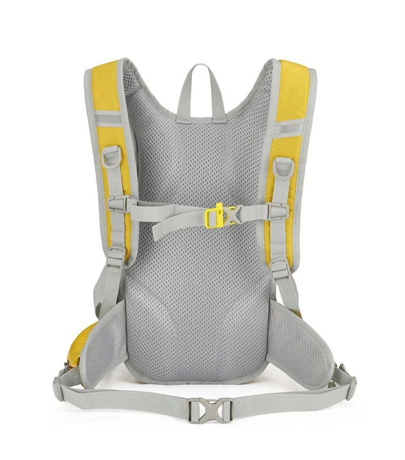Outdoor climbing hydration backpack with reflective strip and waist pockets - product image
