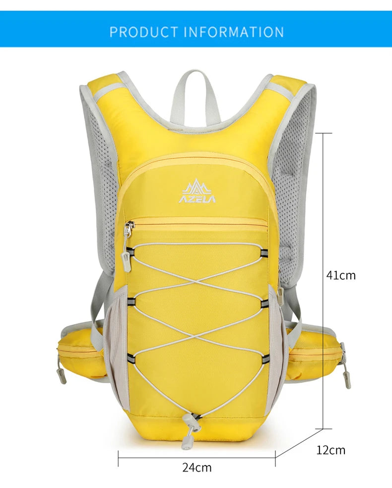 Outdoor climbing hydration backpack with reflective strip and waist pockets - product image