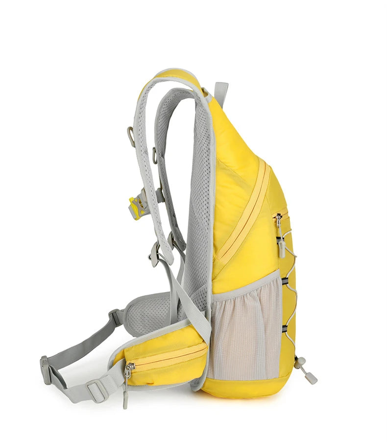 Outdoor climbing hydration backpack with reflective strip and waist pockets - product image