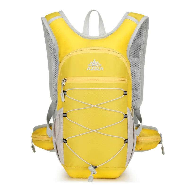 Outdoor climbing hydration backpack with reflective strip and waist pockets - product image