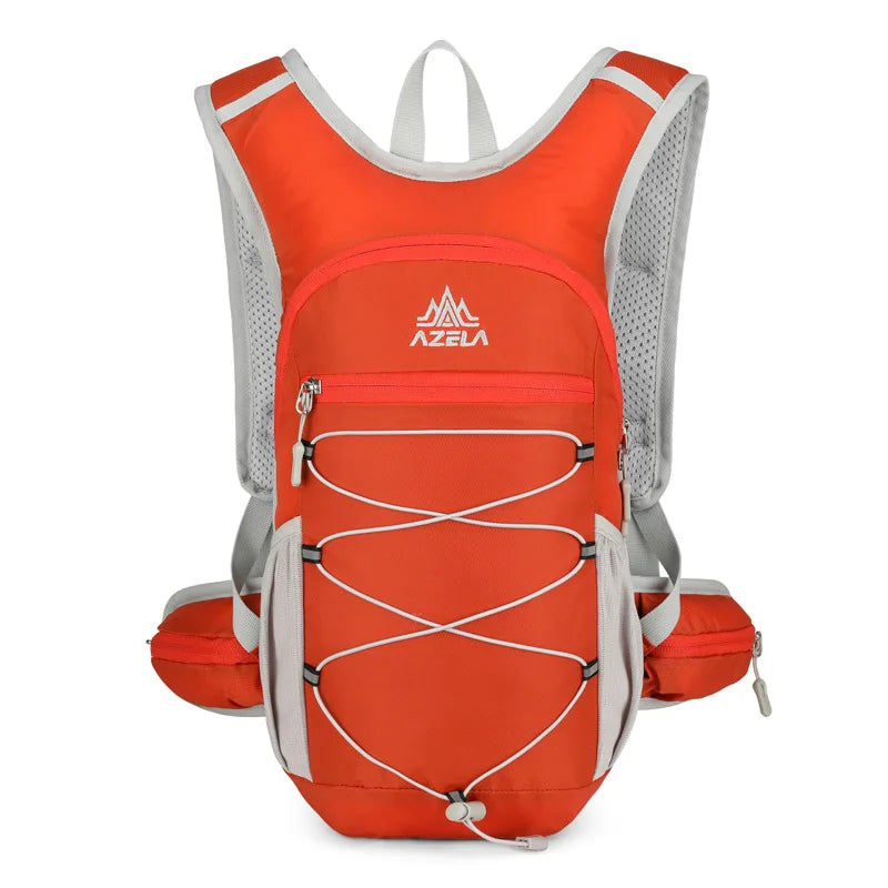 Outdoor climbing hydration backpack with reflective strip and waist pockets - product image