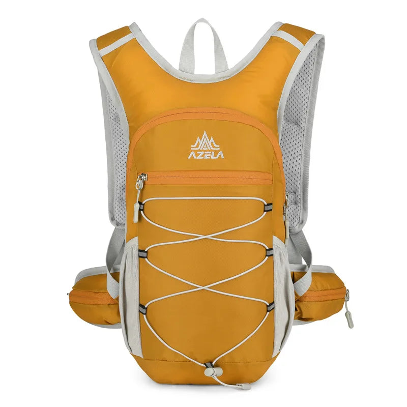 Outdoor climbing hydration backpack with reflective strip and waist pockets - product image