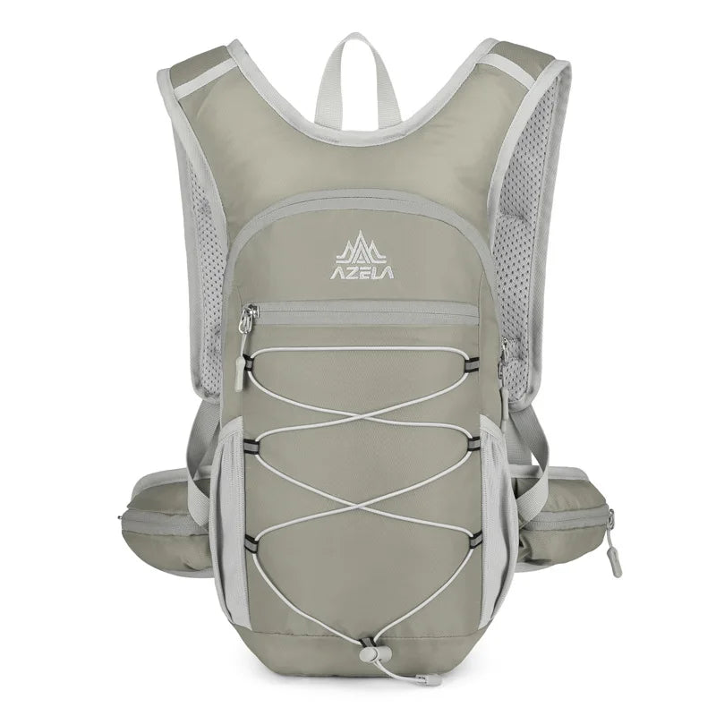 Outdoor climbing hydration backpack with reflective strip and waist pockets - product image