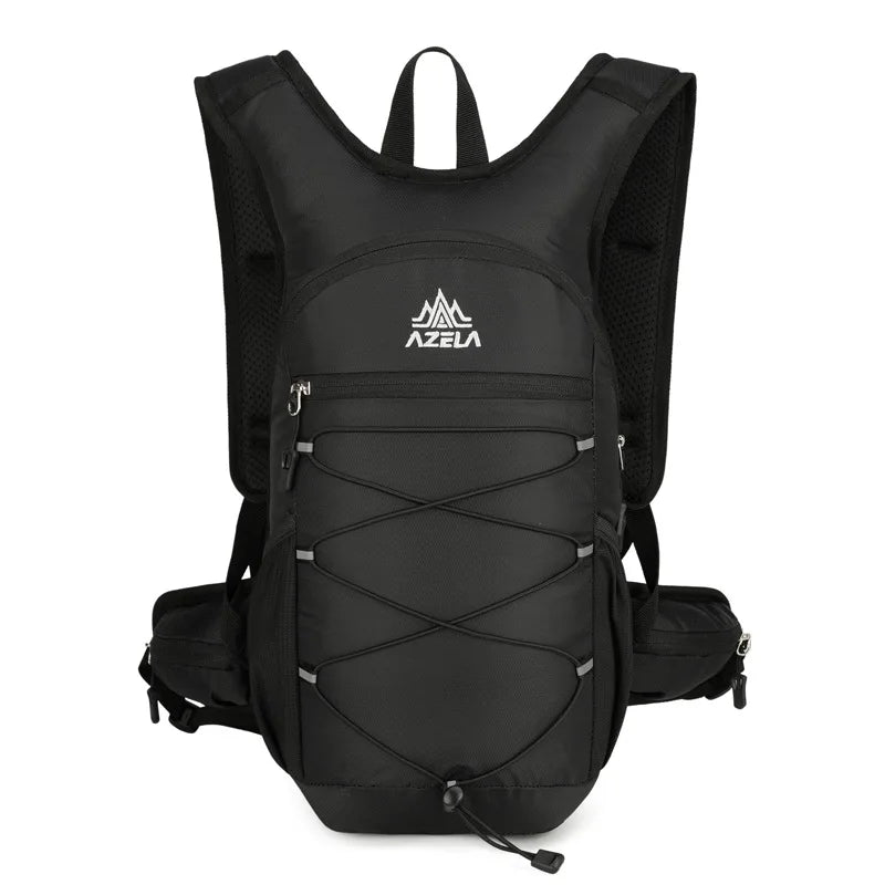 Outdoor climbing hydration backpack with reflective strip and waist pockets - product image