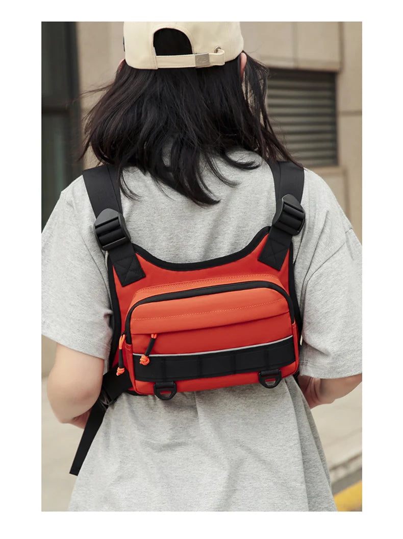 Outdoor climbing vest nylon multi-pocket reflective adjustable shoulder strap - product image