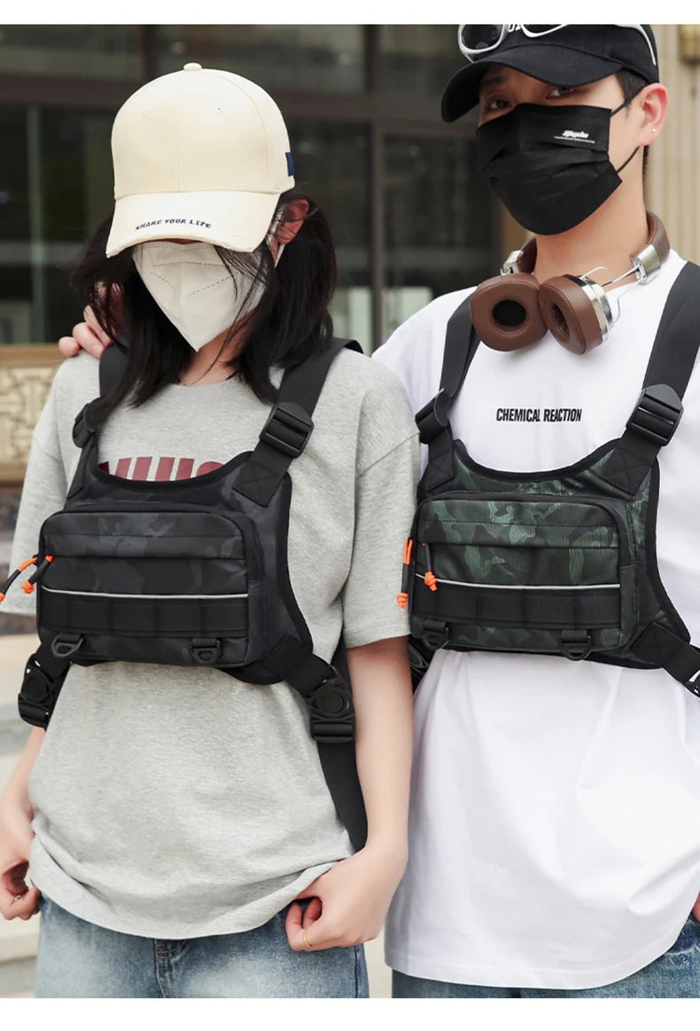 Outdoor climbing vest nylon multi-pocket reflective adjustable shoulder strap - product image
