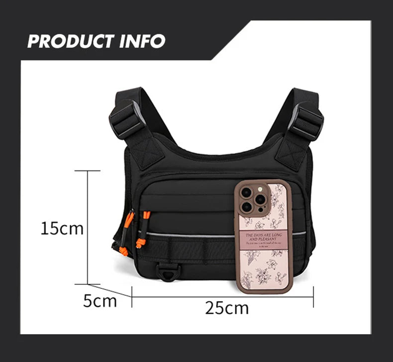 Outdoor climbing vest nylon multi-pocket reflective adjustable shoulder strap - product image