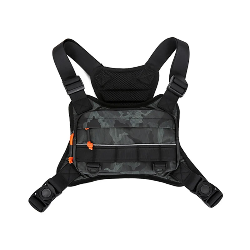 Outdoor climbing vest nylon multi-pocket reflective adjustable shoulder strap - product image