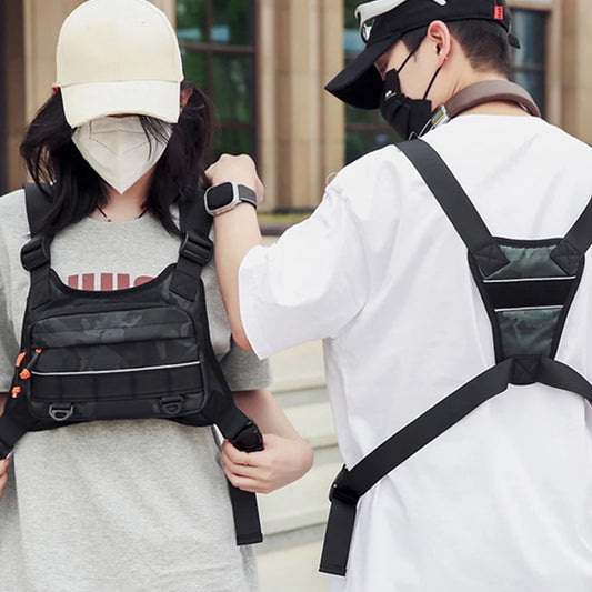 Outdoor climbing vest nylon multi-pocket reflective adjustable shoulder strap - product image