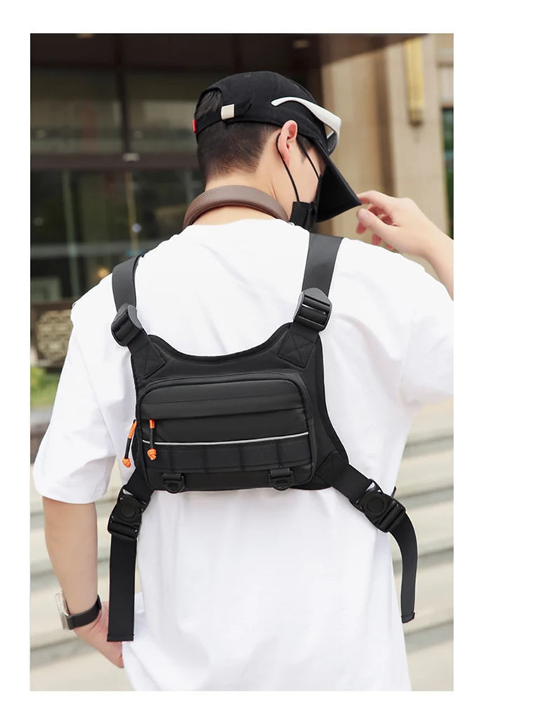Outdoor climbing vest nylon multi-pocket reflective adjustable shoulder strap - product image