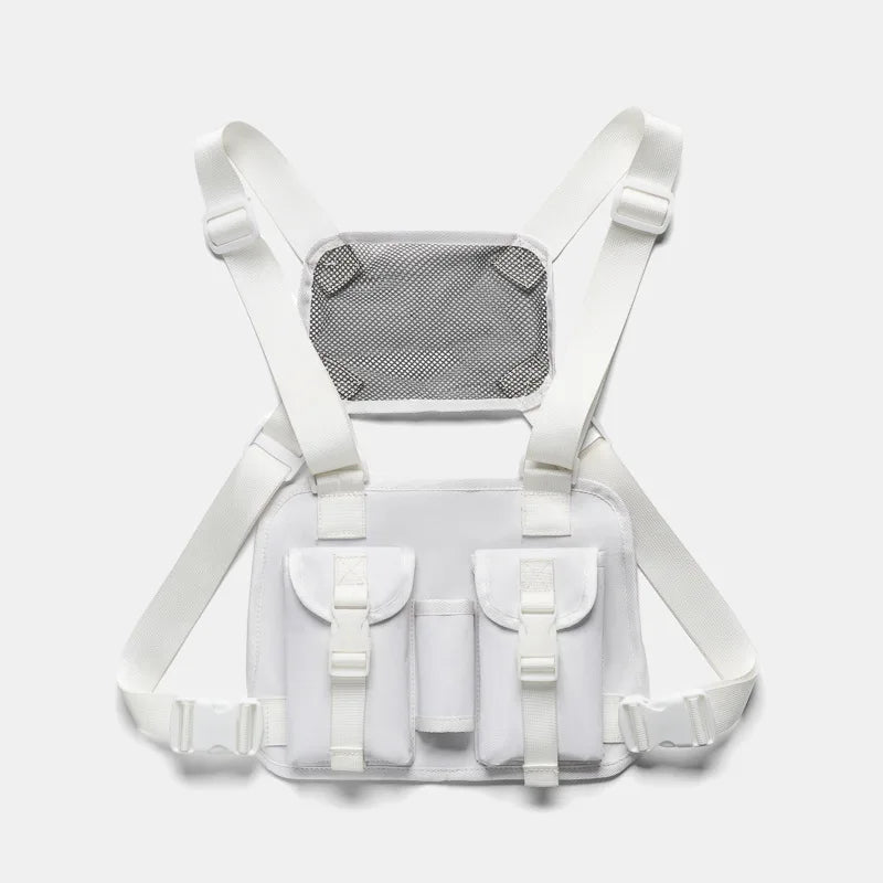 Outdoor climbing vest nylon multi-pocket reflective chest waist fanny pack - product image