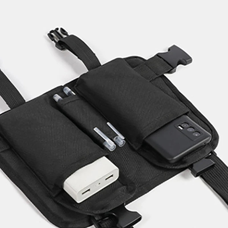 Outdoor climbing vest nylon multi-pocket reflective chest waist fanny pack - product image