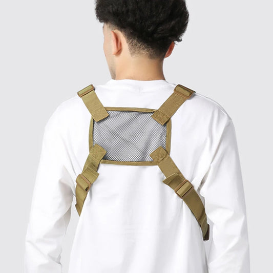 Outdoor climbing vest nylon multi-pocket reflective chest waist fanny pack - product image