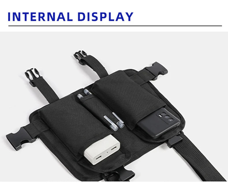 Outdoor climbing vest nylon multi-pocket reflective chest waist fanny pack - product image