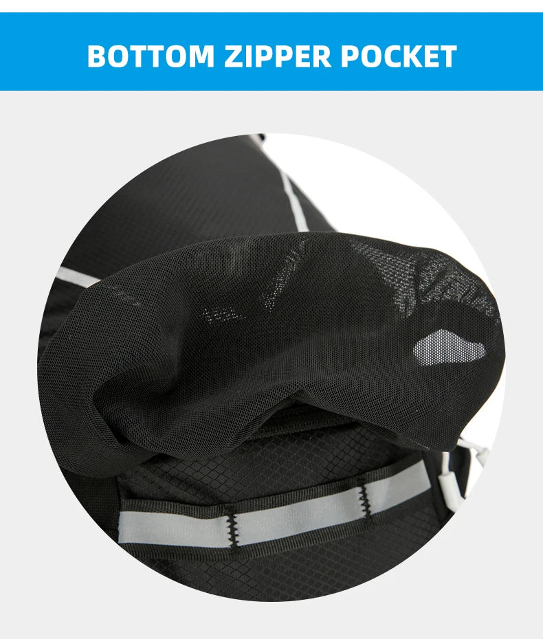Outdoor cycling hydration backpack with reflective strips and multiple pockets - product image