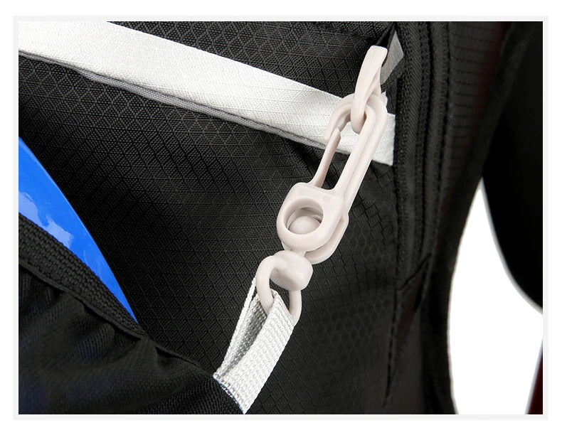 Outdoor cycling hydration backpack with reflective strips and multiple pockets - product image
