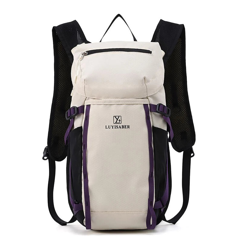 Outdoor cycling hydration backpack with survival whistle and reflective strips - product image