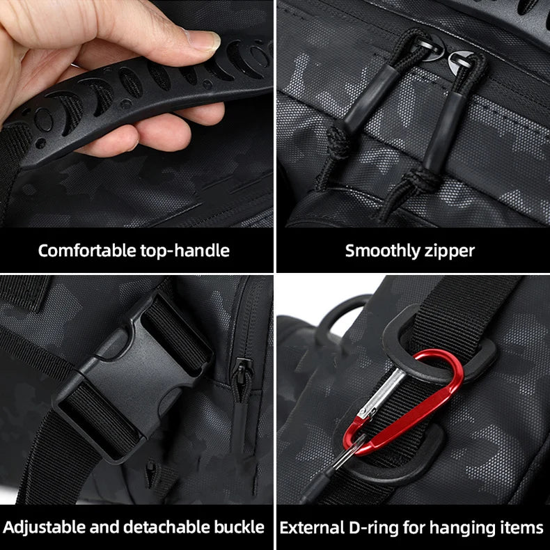 Outdoor hiking tackle bag oxford large capacity molle rod holder - product image