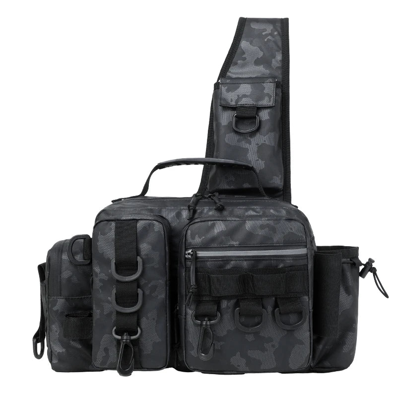 Outdoor hiking tackle bag oxford large capacity molle rod holder - product image