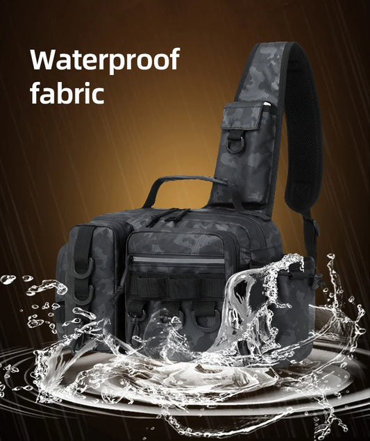 Outdoor hiking tackle bag oxford large capacity molle rod holder - product image