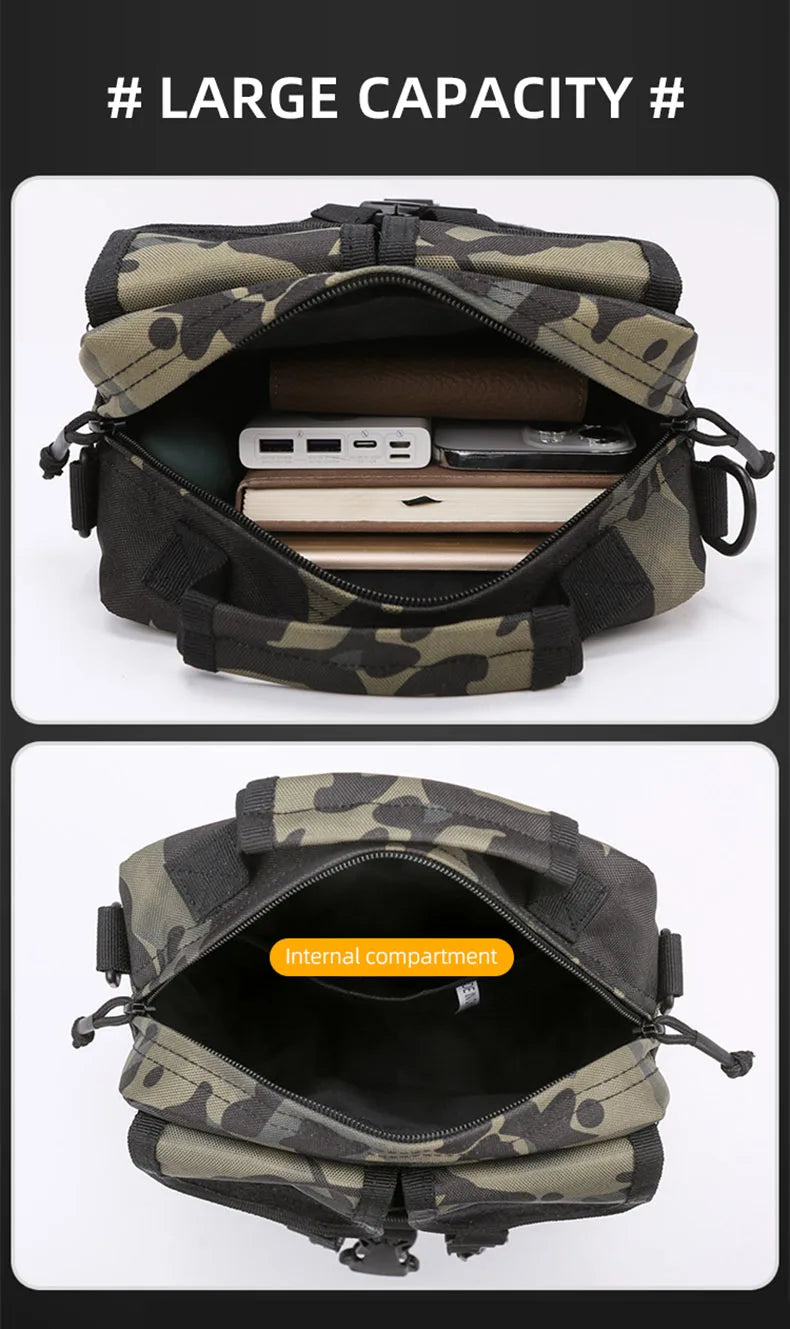 Outdoor lure bag nylon large capacity molle tactical shoulder crossbody bag - product image